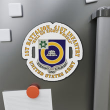 Load image into Gallery viewer, Die-Cut Magnets - Army - 1st Bn, 41st Infantry - DUI - Hell on 8 Wheels

