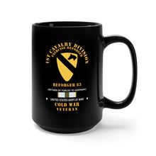 Load image into Gallery viewer, Black Mug 15oz - Army - 1st Cavalry Division - SSI -Reforger 83 - COLD WAR Veteran w SVC X 300

