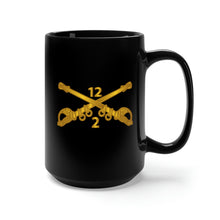 Load image into Gallery viewer, Black Mug 15oz - Army - 2nd Battalion - 12th Cavalry Branch wo Txt

