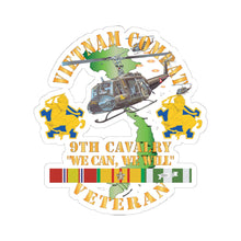 Load image into Gallery viewer, Kiss-Cut Stickers - Army - Vietnam Combat Cavalry Veteran w 9th Cav Helicopter X 300
