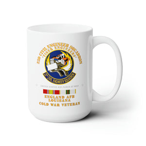 White Ceramic Mug 15oz - USAF - 23d Civil Engineer Squadron - Tiger Engineers - England AFB  w COLD SVC