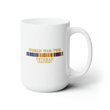 Load image into Gallery viewer, White Ceramic Mug 15oz - Army - WWII Veteran w PAC SVC
