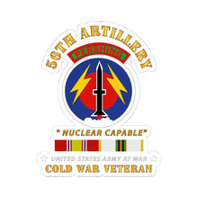 Load image into Gallery viewer, Kiss - Cut Stickers - Army - 56th Artillery - Pershing  - Nuclear Capable w  COLD Svc Medals
