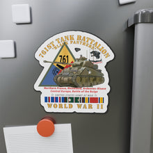 Load image into Gallery viewer, Die-Cut Magnets -SSI -Army - 761st Tank Battalion - Black Panthers - w Tank w SSI WWII  EU SVC

