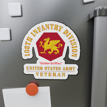 Load image into Gallery viewer, Die-Cut Magnets - Army - SSI - 108th Infantry Division (1952-Present) - Golden Griffins - US Army Veteran X 300
