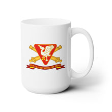 Load image into Gallery viewer, White Ceramic Mug 15oz - Army - 46th U.S. Army Artillery Group w Br - Ribbon
