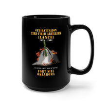 Load image into Gallery viewer, Black Mug 15oz - Field Artillery - 6th Bn, 33rd Field Artillery, Ft Sill, OK LANCE Firing - 1975-1981 X 300
