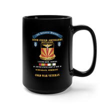 Load image into Gallery viewer, Black Mug 15oz - 8th Infantry Division Scroll - 56th Field Artillery Battalion, Schwabach, Germany - Cold War Ve
