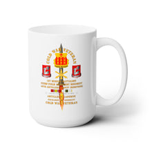 Load image into Gallery viewer, White Ceramic Mug 15oz - Army - Cold War Vet - 1st Missile Bn, 333rd Artillery 40th Artillery Group - Germany - Firing Missile  w COLD SVC
