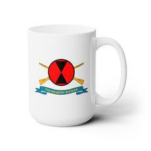Load image into Gallery viewer, White Mug 15oz - Army - 7th Infantry Division - SSI w Br - Ribbon
