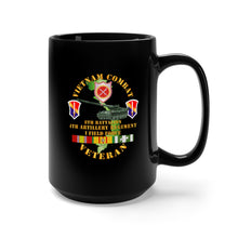 Load image into Gallery viewer, Black Mug 15oz - Vietnam Combat Vet - 8th Bn 4th Artillery - I Field Force w M107
