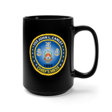 Load image into Gallery viewer, Black Mug 15oz - Navy - USS John L. Canley (ESB-6) - Navy Chiefs Mess - V2
