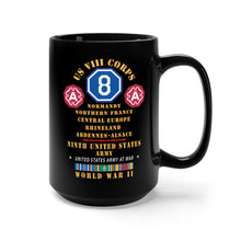 Load image into Gallery viewer, Black Mug 15oz - Army - US VIII Corps - 9th Army - Central Europe - Rhineland EUR SVC X 300
