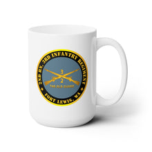 Load image into Gallery viewer, White Ceramic Mug 15oz - Army - 2nd Bn 3rd Infantry Regiment - Ft Lewis, WA - The Old Guard w Inf Branch
