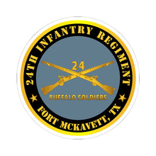 Load image into Gallery viewer, Kiss-Cut Stickers - Army - 24th Infantry Regiment - Fort McKavett, TX - Buffalo Soldiers w Inf Branch
