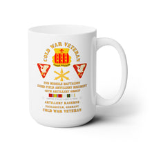 Load image into Gallery viewer, White Ceramic Mug 15oz - Army - Cold War Vet - 2nd Missile Bn, 333rd Artillery 46th Artillery Group - Germany - 7th US Army  w COLD SVC
