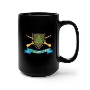 Black Mug 15oz - 91st Infantry Division - w Br - SSI - Ribbon X 300