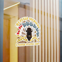 Load image into Gallery viewer, Kiss-Cut Vinyl Decals - Army - Buffalo Soldiers - Infantry - Cavalry Guidons w Buffalo Head - US Army X 300
