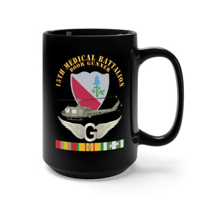 Black Mug 15oz - 15th Medical Battalion - Vietnam w DoorGunner Wings w VN SVC X 300