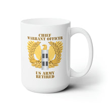 Load image into Gallery viewer, White Ceramic Mug 15oz - Army - Emblem - Warrant Officer - CW2 - Retired
