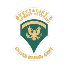 Load image into Gallery viewer, Kiss-Cut Stickers -  Army - Enlisted - SPEC 5 - Specialist 5  - Std - Combat Veteran X 300
