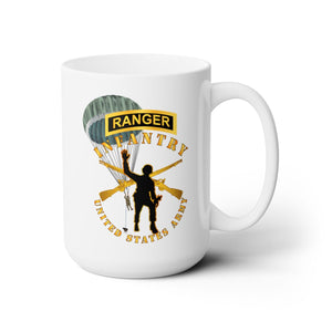 White Ceramic Mug 15oz - Army - Infantry - Follow Me - Ranger Tab - Paratrooper X 300