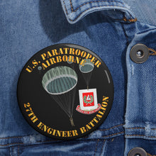 Load image into Gallery viewer, Custom Pin Buttons - United States Paratrooper - 27th Engineer Battalion
