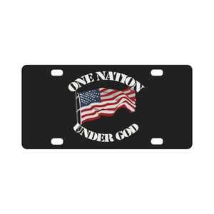 Govt - One Nation - Flag - Under God Classic License Plate