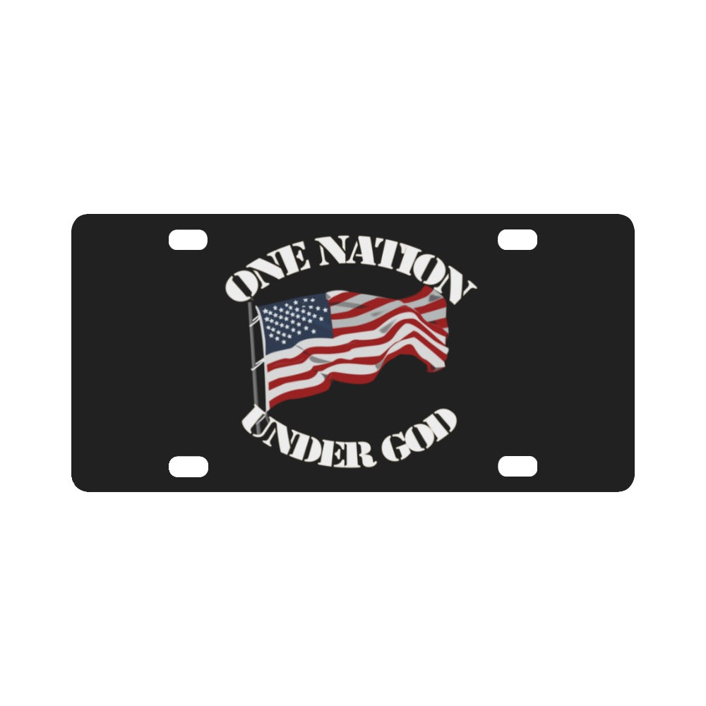 Govt - One Nation - Flag - Under God Classic License Plate