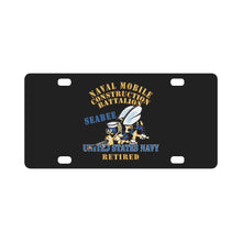 Load image into Gallery viewer, Navy - Seabee - Retired X 300 Classic License Plate
