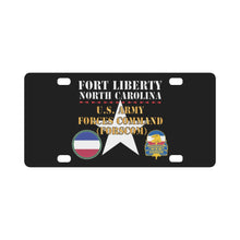 Load image into Gallery viewer, Army - Fort Liberty North Carolina - US Army Forces Command (Forscom) SSI - DUI X 300 Classic License Plate
