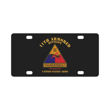 Load image into Gallery viewer, Army - SSI - 11th Armored Division w Name Tape - Thunderbolt - US Army X 300 Classic License Plate
