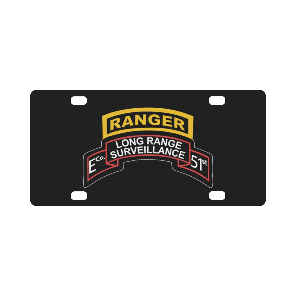 Army - Airborne Ranger - E Company- 51st Infantry (Ranger) w Ranger Tab Classic License Plate