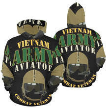 Load image into Gallery viewer, Men&#39;s All Over Print Hoodie (USA Size) (Model H13) - ARMY - Aviator - Vietnam - Combat Vet
