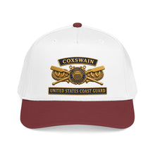 Load image into Gallery viewer, Mid Profile Baseball Cap - USCG - Coxswain - Auxiliary w txt - 3D - Enhanced
