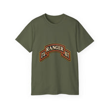 Load image into Gallery viewer, Unisex Ultra Cotton Tee - Army - 75th Ranger Regiment - Ranger Scroll - 3D - Enhanced
