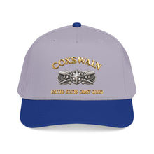 Load image into Gallery viewer, Mid Profile Baseball Cap - USCG - Coxswain w txt - Gold - 3D - Enhanced
