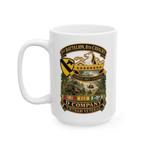 Load image into Gallery viewer, White Ceramic Mug (11oz, 15oz) - 1st Battalion 8th Cavalry, Delta Company - w SSI - DUI - Helo Patrol - 3D - Enhanced
