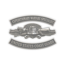 Load image into Gallery viewer, Kiss-Cut Stickers - USCG - Expeditionary Warfare Specialist w txt - 3D - Enhanced
