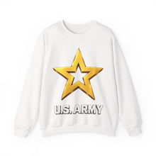 Load image into Gallery viewer, Crewneck Sweatshirt - Army Star W Us Army w White Star - 3D - Enhanced
