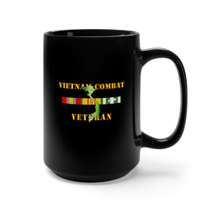 Black Mug 15oz - Army - Vietnam Combat Veteran w VN SVC