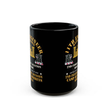 Load image into Gallery viewer, Black Mug 15oz - 11th Engineer Battalion - Camp Humphries 2nd Infantry Division - Korea
