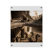 Load image into Gallery viewer, Acrylic Wall Art Panel - Marine Sniper Providing Overwatch for Breach Team
