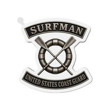 Load image into Gallery viewer, Die-Cut Magnet - USCG - Surfman Badge w txt - 3D - Enhanced
