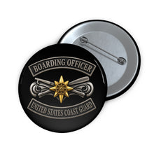 Load image into Gallery viewer, Custom Pin Buttons - USCG - Boarding Officer w txt - 3D - Enhanced
