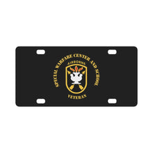 Load image into Gallery viewer, SOF - JFKSWCS - SSI - Veteran wo Backgrnd Classic License Plate
