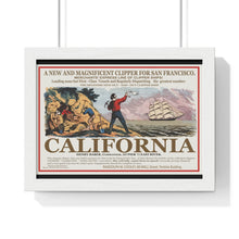 Load image into Gallery viewer, Premium Framed Horizontal Poster -  Set Sail for CALIFORNIA - California Gold
