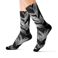 Load image into Gallery viewer, Sublimation Socks - Swirling zebra stripes with metallic sheen
