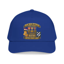Load image into Gallery viewer, Mid Profile Baseball Cap - Army - Iraq War Veteran - Ribbon Bar - Map - SSI - 3rd Infantry Division - 3D - Enhanced
