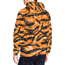 Load image into Gallery viewer, Orange Tiger-stripe hydrographic pattern Men's All Over Print Hoodie (USA Size) (Model H13)
